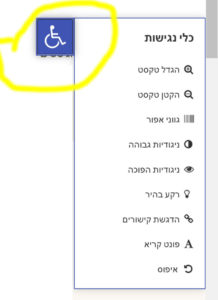 דוגמא לסרגל נגישות